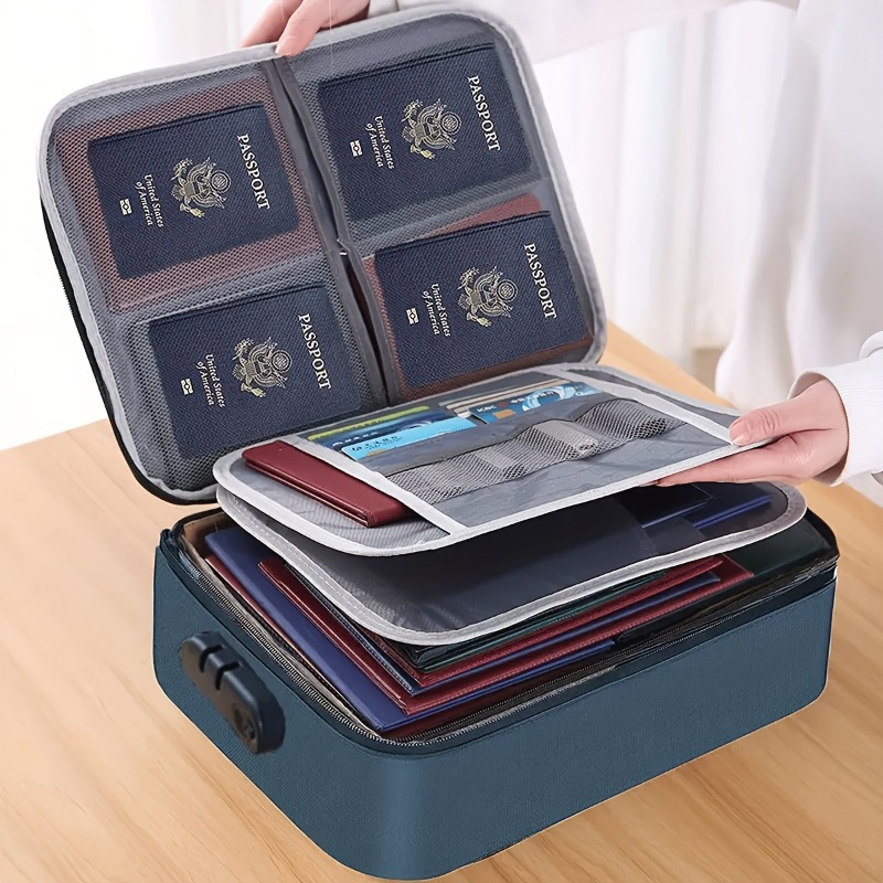 Laptop Accessories Organizer Bag - Lockable File Storage Bag,3-Layer Zipper Organizer