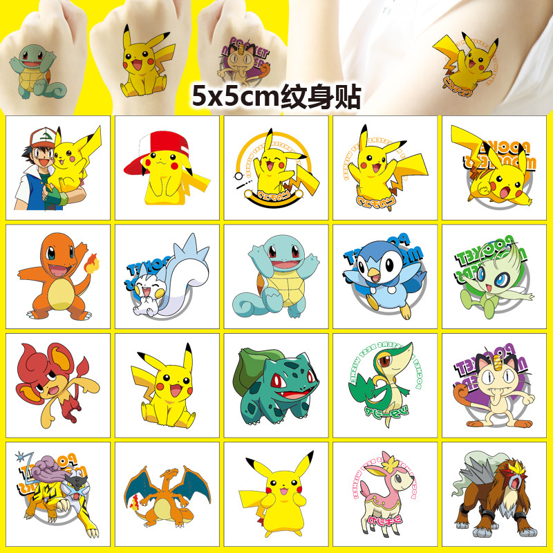 Laptop Accessories All - 5*5cm 20pcs Pokemon Pikachu Tattoo Sticker