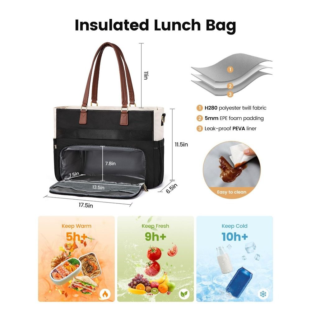 Large Capacity Insulated Lunch - Laptop Accessories Organizer Bag recension och pris