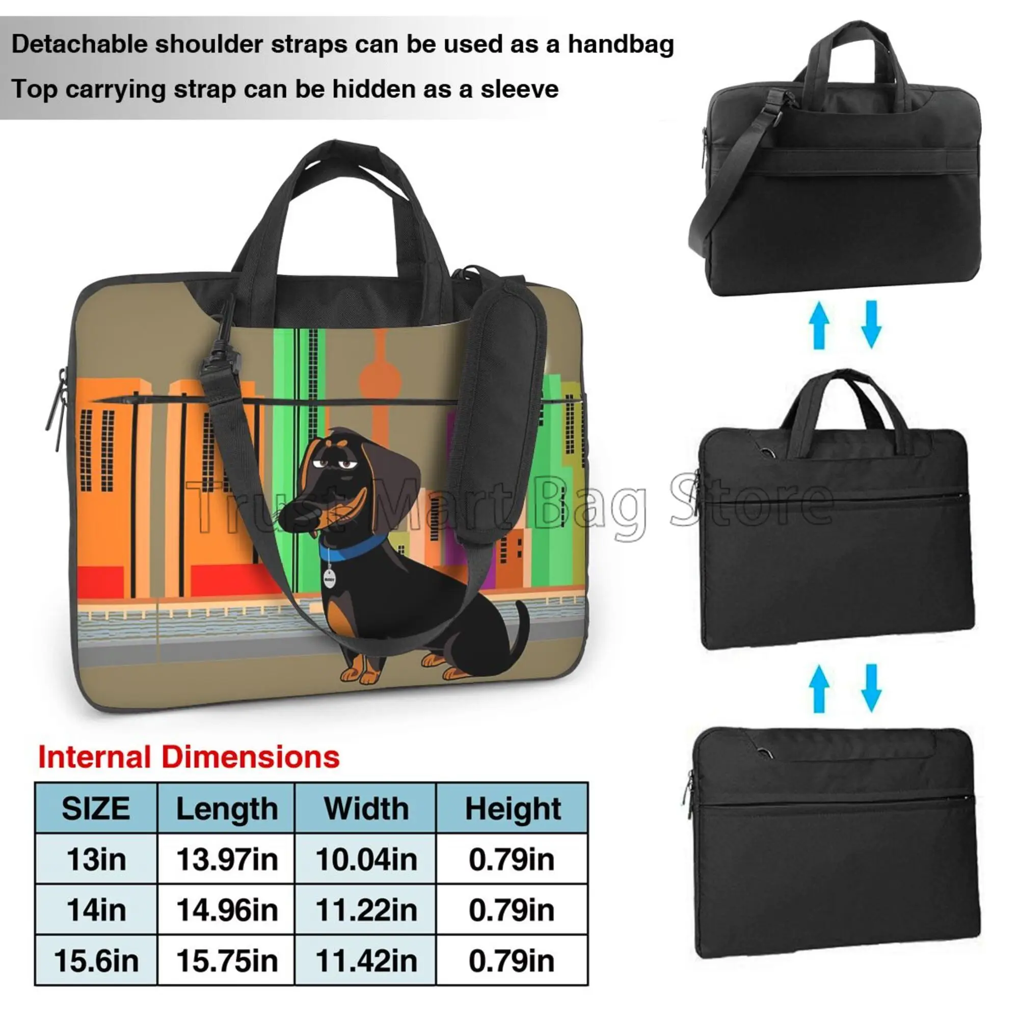 Cute Dachshund Print Laptop Ca - Laptop Accessories Organizer Bag recension och pris
