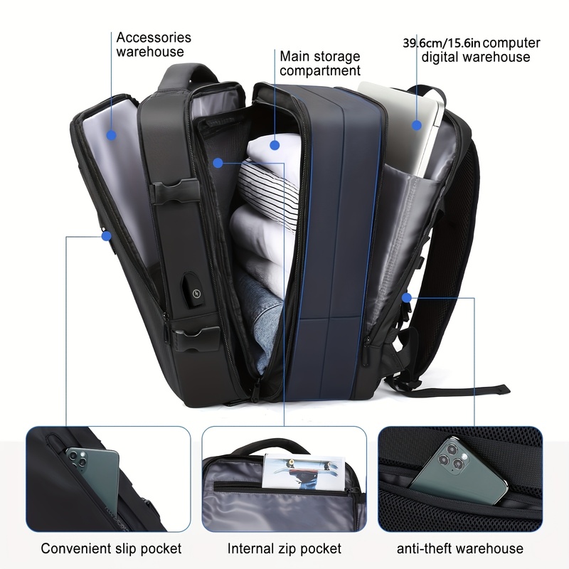180 °   Box Opening Travel Bac - Laptop Accessories Organizer Bag recension och pris