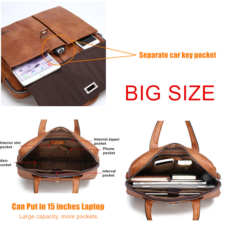 Jeep Buluo Men's Leather Brief - Laptop Accessories Box recension och pris