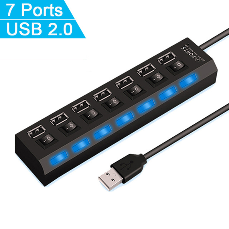 7 Port USB 2.0 Hub Splitter Fo - Laptop Accessories All recension och pris